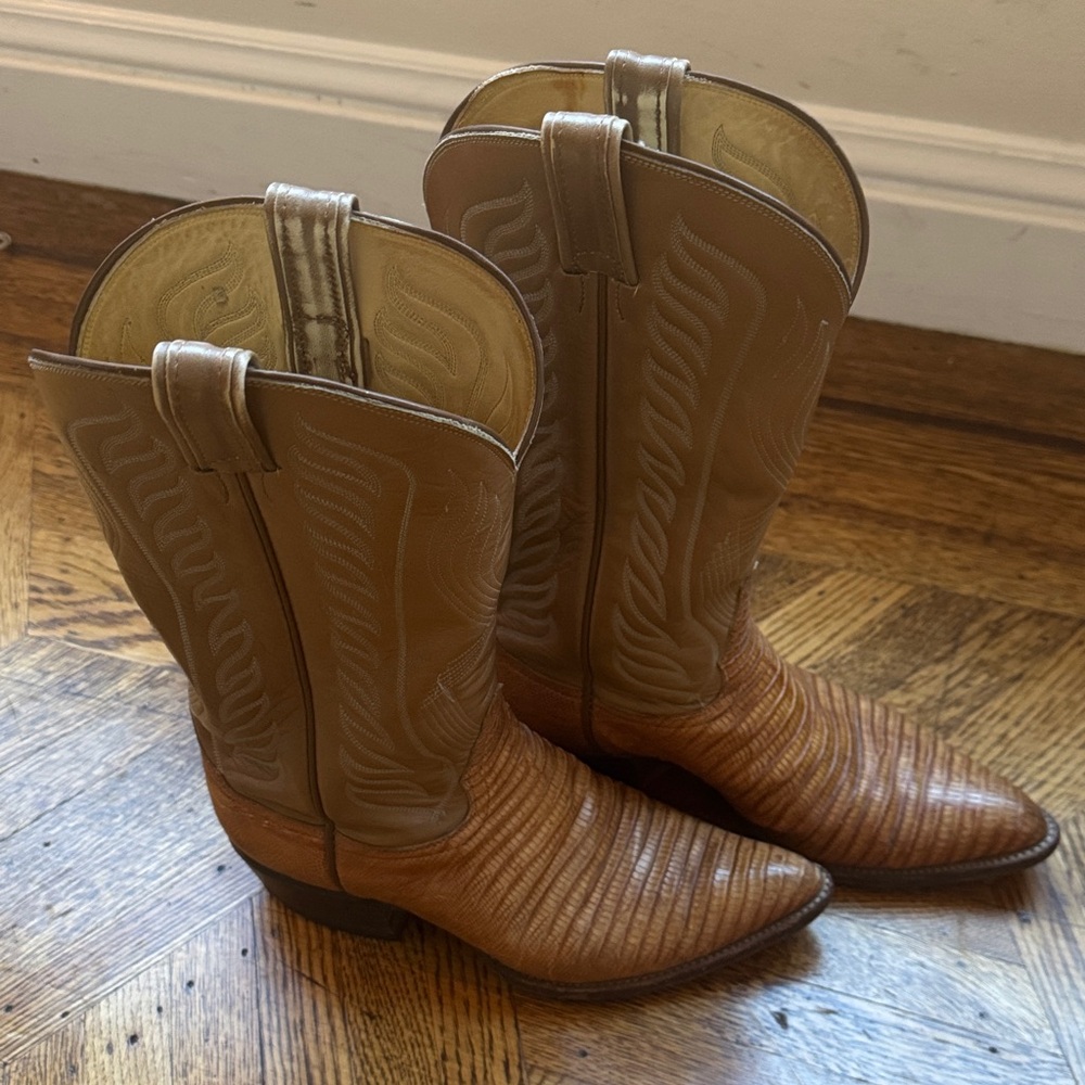 Tony Lama Tan and Brown Western Boots